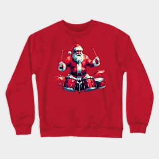 Christmas Santa Magician Drummer Crewneck Sweatshirt